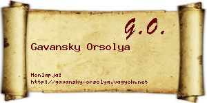 Gavansky Orsolya névjegykártya