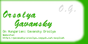 orsolya gavansky business card